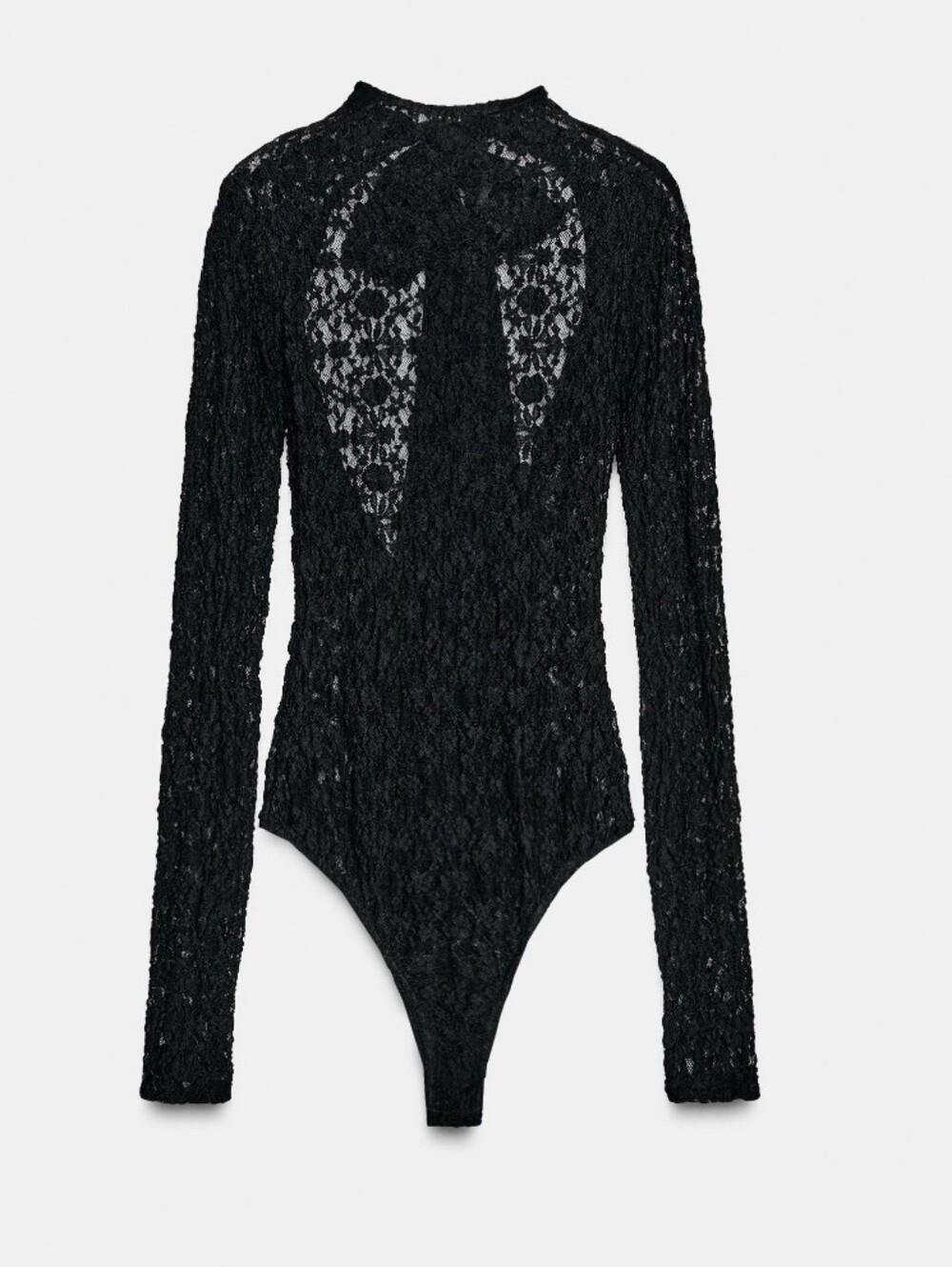 Zara Black Lace Bodysuit with Open Back And Bow
